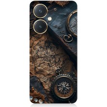 Teknomeg Vivo Y27 Uyumlu Eski Harita  Desenli Silikon Kılıf