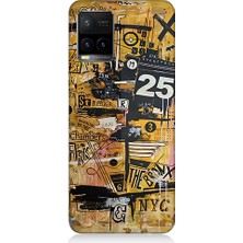 Teknomeg Vivo Y33S Uyumlu Karma Grafik  Desenli Silikon Kılıf