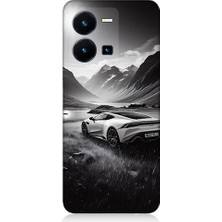 Teknomeg Vivo Y35 Uyumlu Dağ Yolunda Araba  Desenli Silikon Kılıf
