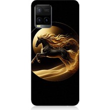 Teknomeg Vivo Y53S Uyumlu Altın At  Desenli Silikon Kılıf