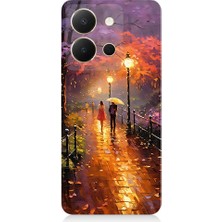 Teknomeg Vivo Y36 Uyumlu Yağmurlu Park  Desenli Silikon Kılıf