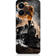 Teknomeg Vivo Y35 Uyumlu Kara Tren  Desenli Silikon Kılıf