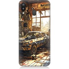 Teknomeg Samsung Galaxy M20 Uyumlu Garaj Arabası  Desenli Silikon Kılıf