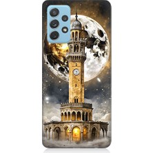 Teknomeg Samsung Galaxy A52 Uyumlu Saat Kulesi  Desenli Silikon Kılıf