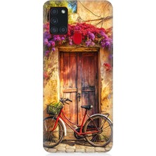 Teknomeg Samsung Galaxy A21S Uyumlu Kapı ve Bisiklet  Desenli Silikon Kılıf