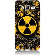 Teknomeg Samsung Galaxy J7 Uyumlu Nükleer Sembol  Desenli Silikon Kılıf