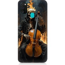 Teknomeg Samsung Galaxy M21 Uyumlu Iskelet Çello  Desenli Silikon Kılıf