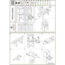 Kenzlife çamaşır-kurutma makinesi dolabı avi senna byz 187*070*60 çekmeceli banyo