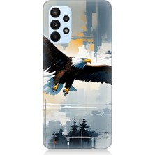Teknomeg Samsung Galaxy A53 Uyumlu Uçan Kartal  Desenli Silikon Kılıf