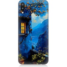 Teknomeg Samsung Galaxy M10 Uyumlu Dağ Evi  Desenli Silikon Kılıf
