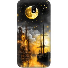 Teknomeg Samsung Galaxy J3 Pro Uyumlu Ayışığı Gemisi  Desenli Silikon Kılıf