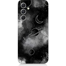 Teknomeg Samsung Galaxy S24 Uyumlu Uzay ve Bulutlar  Desenli Silikon Kılıf