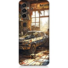 Teknomeg Samsung Galaxy M23 Uyumlu Garaj Arabası  Desenli Silikon Kılıf