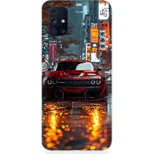 Teknomeg Samsung Galaxy M31S Uyumlu Gece Araba  Desenli Silikon Kılıf