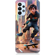 Teknomeg Samsung Galaxy A23 Uyumlu Kaykay Çocuğu  Desenli Silikon Kılıf