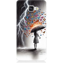 Teknomeg Samsung Galaxy A3 2016 Uyumlu Kelebek Fırtınası  Desenli Silikon Kılıf