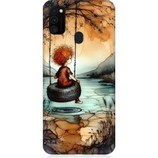 Teknomeg Samsung Galaxy M30S Uyumlu Yalnız Çocuk  Desenli Silikon Kılıf