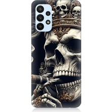 Teknomeg Samsung Galaxy A23 Uyumlu Taçlı Kafatası  Desenli Silikon Kılıf