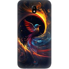 Teknomeg Samsung Galaxy J7 Pro Uyumlu Renkli Kuş  Desenli Silikon Kılıf