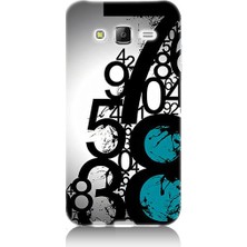 Teknomeg Samsung Galaxy J7 Uyumlu Sayısal Karmaşa  Desenli Silikon Kılıf
