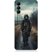 Teknomeg Samsung Galaxy M14 Uyumlu Maskeli Yürüyüş  Desenli Silikon Kılıf