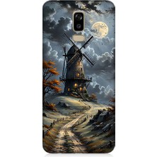Teknomeg Samsung Galaxy J8 Uyumlu Yel Değirmeni  Desenli Silikon Kılıf