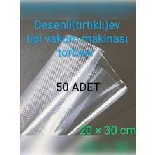 BRN Desenli Tırtıklı Ev Tipi Vakum Makinası Torbası 20 x 30 cm 50 Adet