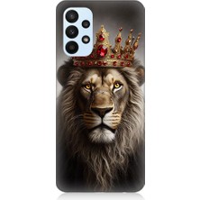 Teknomeg Samsung Galaxy A33 Uyumlu Taçlı Aslan 2  Desenli Silikon Kılıf