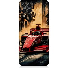 Teknomeg Samsung Galaxy M33 Uyumlu Formula Araba  Desenli Silikon Kılıf