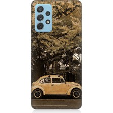 Teknomeg Samsung Galaxy A72 Uyumlu Klasik Vosvos  Desenli Silikon Kılıf