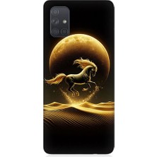 Teknomeg Samsung Galaxy A71 Uyumlu Çöl Atı  Desenli Silikon Kılıf