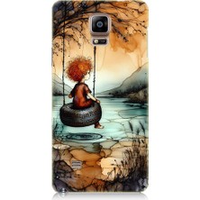 Teknomeg Samsung Galaxy Note 4 Uyumlu Yalnız Çocuk  Desenli Silikon Kılıf