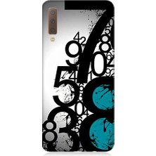 Teknomeg Samsung Galaxy A7 2018 Uyumlu Sayısal Karmaşa  Desenli Silikon Kılıf