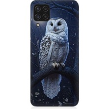 Teknomeg Samsung Galaxy A22 Uyumlu Ay Baykuşu  Desenli Silikon Kılıf
