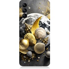 Teknomeg Samsung Galaxy M34 Uyumlu Ay ve Deniz Kabukları  Desenli Silikon Kılıf