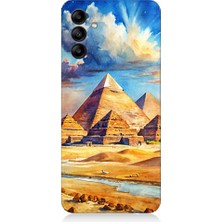 Teknomeg Samsung Galaxy M34 Uyumlu Piramid Manzarası  Desenli Silikon Kılıf