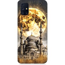 Teknomeg Samsung Galaxy M31S Uyumlu Ay ve Cami  Desenli Silikon Kılıf