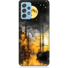 Teknomeg Samsung Galaxy A52 Uyumlu Ayışığı Gemisi  Desenli Silikon Kılıf
