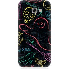 Teknomeg Samsung Galaxy A7 2017 Uyumlu Halloween Grafiti  Desenli Silikon Kılıf