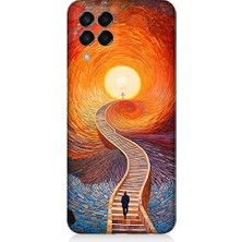 Teknomeg Samsung Galaxy M33 Uyumlu Işıklı Yol  Desenli Silikon Kılıf