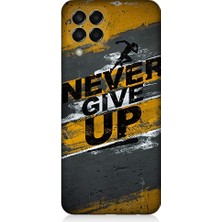 Teknomeg Samsung Galaxy M33 Uyumlu Never Give Up  Desenli Silikon Kılıf