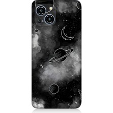 Teknomeg Reeder S23 Pro Max Uyumlu Uzay ve Bulutlar  Desenli Silikon Kılıf