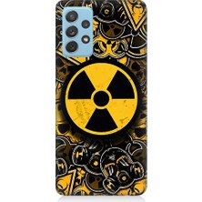 Teknomeg Samsung Galaxy A72 Uyumlu Nükleer Sembol  Desenli Silikon Kılıf