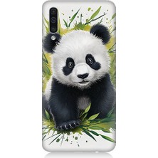 Teknomeg Samsung Galaxy A50 Uyumlu Sevimli Panda  Desenli Silikon Kılıf
