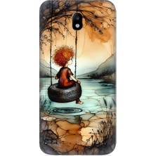 Teknomeg Samsung Galaxy J7 Pro Uyumlu Yalnız Çocuk  Desenli Silikon Kılıf