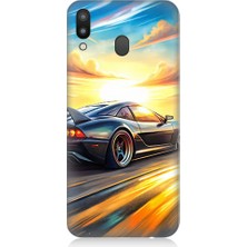 Teknomeg Samsung Galaxy M20 Uyumlu Hızlı Araba  Desenli Silikon Kılıf