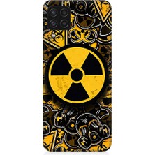 Teknomeg Samsung Galaxy A22 Uyumlu Nükleer Sembol  Desenli Silikon Kılıf