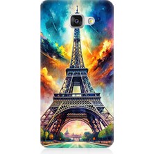Teknomeg Samsung Galaxy A5 2016 Uyumlu Renkli Eiffel  Desenli Silikon Kılıf