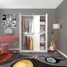 Kenz Life Kenzlife Gardırop 4 Kapılı Kapaklı Devetabanı Byz 173*120*42 Gardolap Dolap Ofis