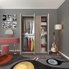 Kenz Life Kenzlife gardırop 4 kapılı kapaklı devetabanı crd 173*120*42 gardolap dolap ofis